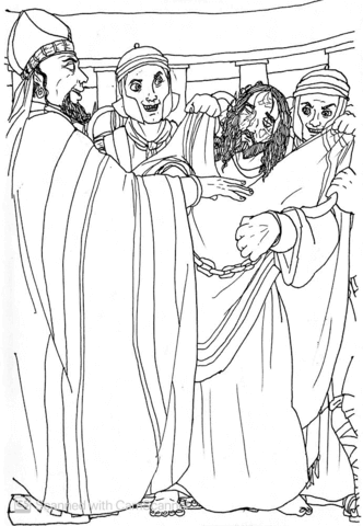 Jesus Is Brought To Herod Antipas Coloring Page